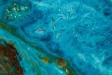 Polished Banded Chrysocolla Slice - Bagdad Mine, Arizona #378916-1